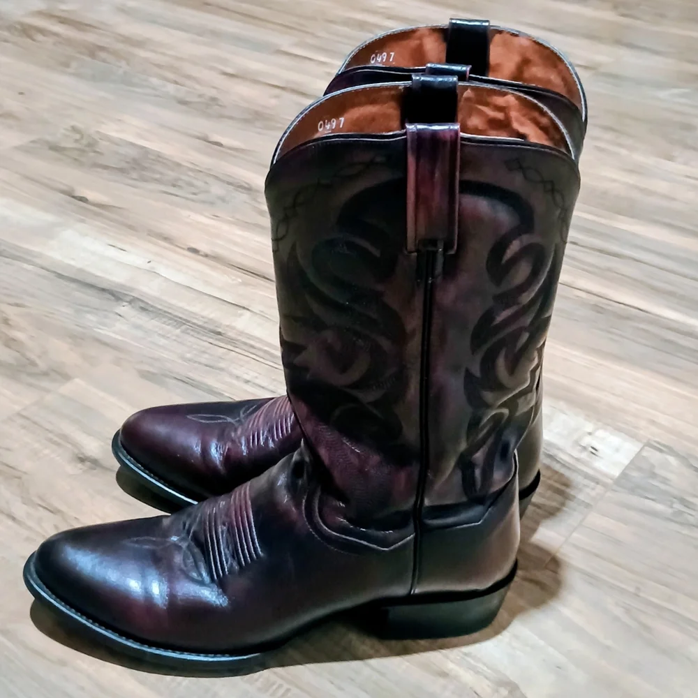 SOLD Vintage Y2K Men's Classic Western Dan Post Cowboy Leather Boots - Picture 6 of 6
